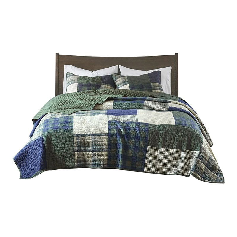 Woolrich 3-Piece Farmhouse 100 Percent Cotton Mill Creek Quilt Mini Set in Green