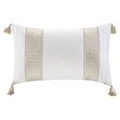 Harbor House Anslee Oblong Faux Linen Cotton Embroidered Pillow in Brown