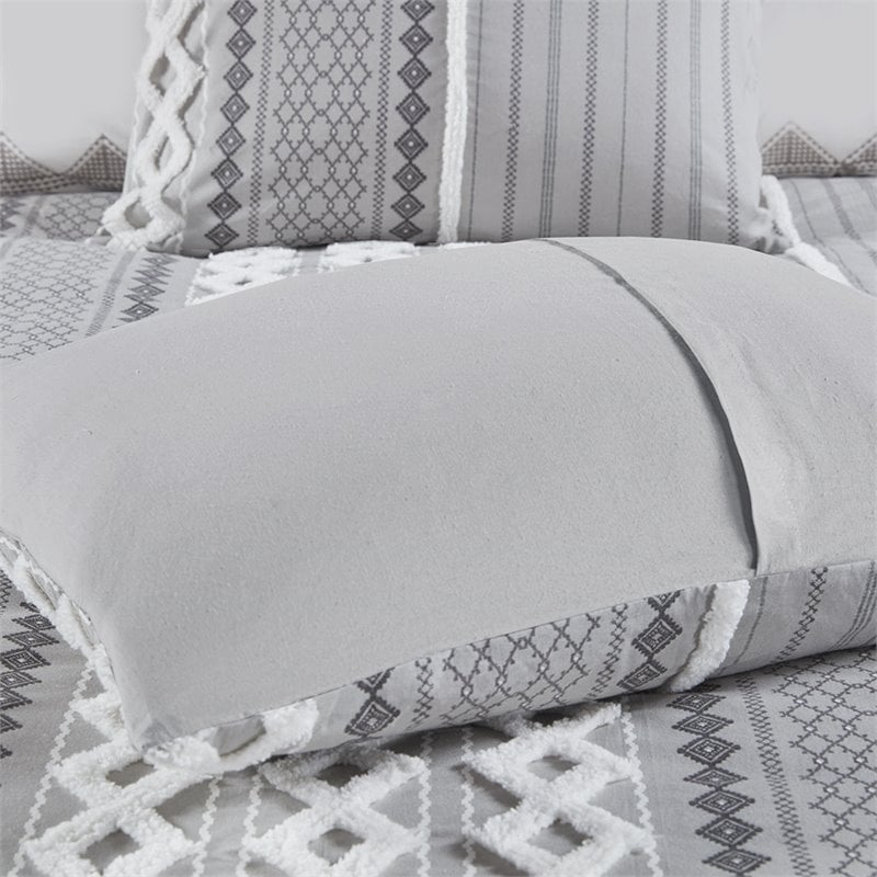 INK+IVY Imani 3-Piece Cotton Comforter Mini Set with Chenille in Gray