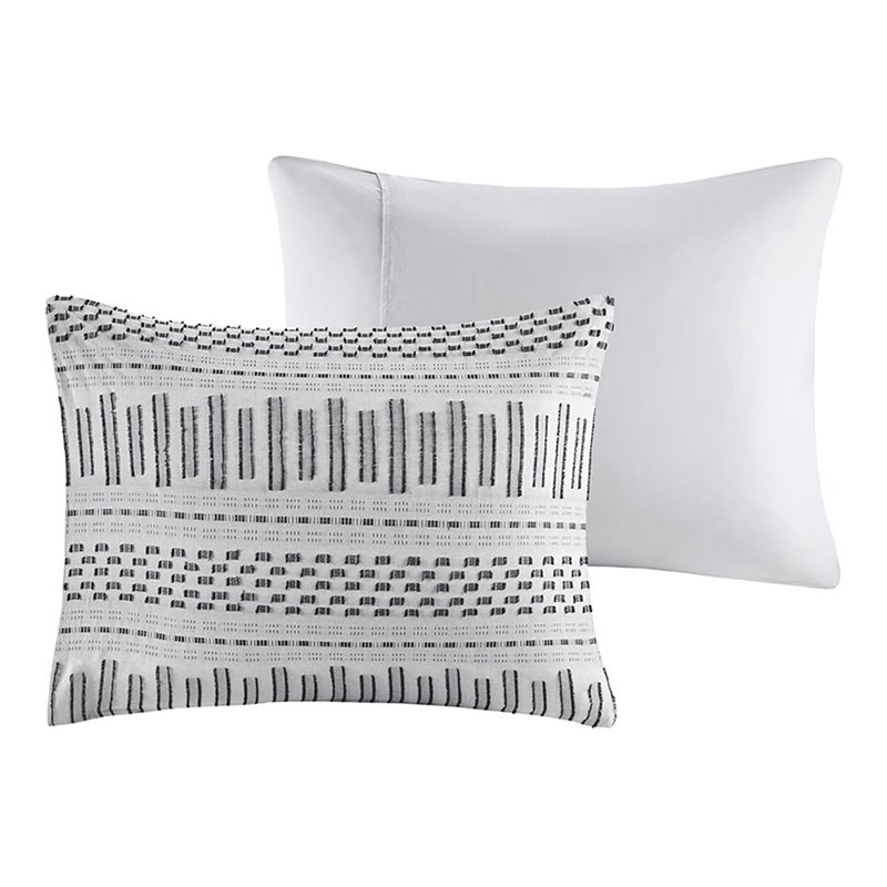 INK+IVY Rhea 3-Piece Mid-Century Cotton Comforter Mini Set in Gray