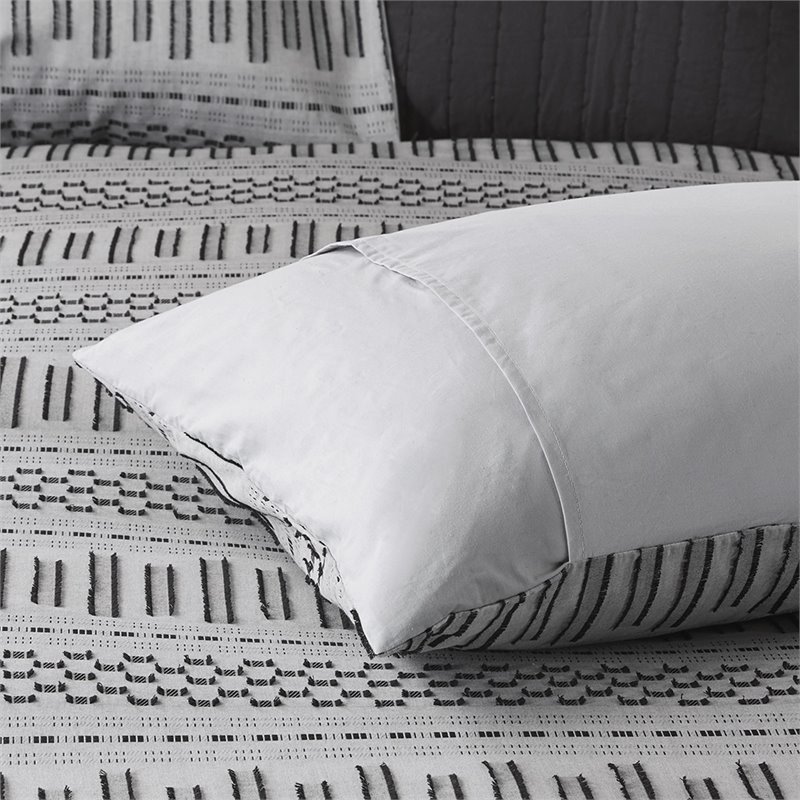 INK+IVY Rhea 3-Piece Mid-Century Cotton Comforter Mini Set in Gray