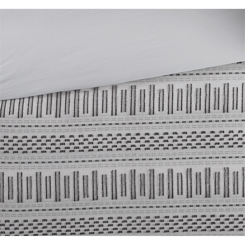 INK+IVY Rhea 3-Piece Mid-Century Cotton Comforter Mini Set in Gray