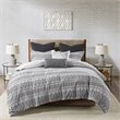 INK+IVY Rhea 3-Piece Mid-Century Cotton Comforter Mini Set in Gray