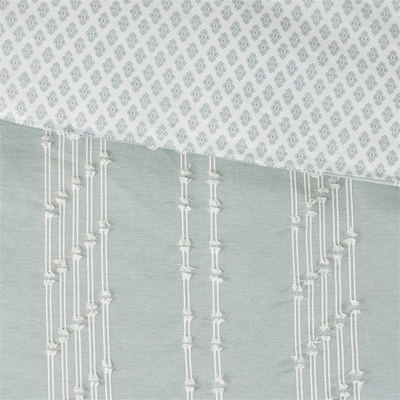 INK+IVY 3-Piece Modern 100 Percent Cotton Jacquard Comforter Set in Blue
