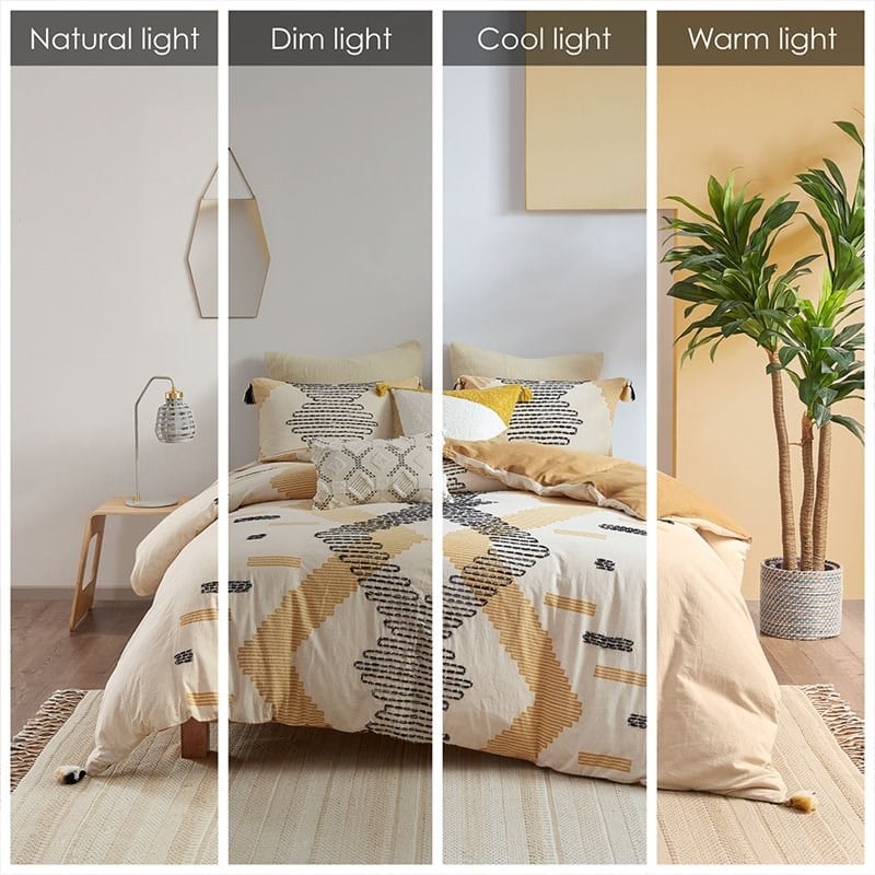 INK+IVY Arizona 3-Piece Cotton Comforter Set w/ 2 Matching Shams in Yellow