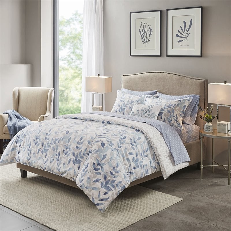 Madison Park Essentials Sofia 6-Piece Polyester Comforter Set in Blue
