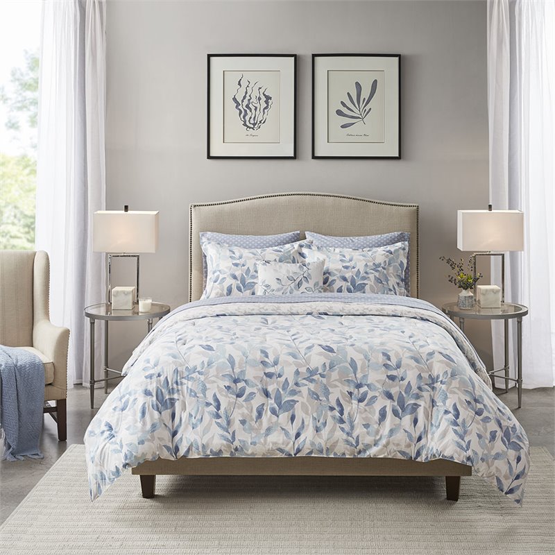 Madison Park Essentials Sofia 6-Piece Polyester Comforter Set in Blue
