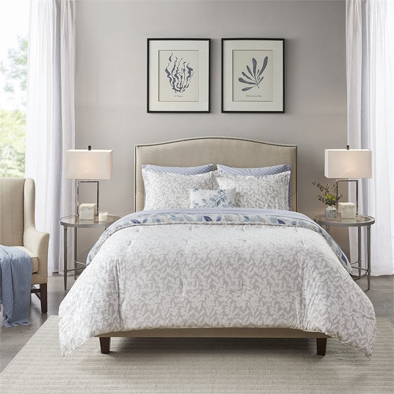 Madison Park Essentials Sofia 6-Piece Polyester Comforter Set in Blue
