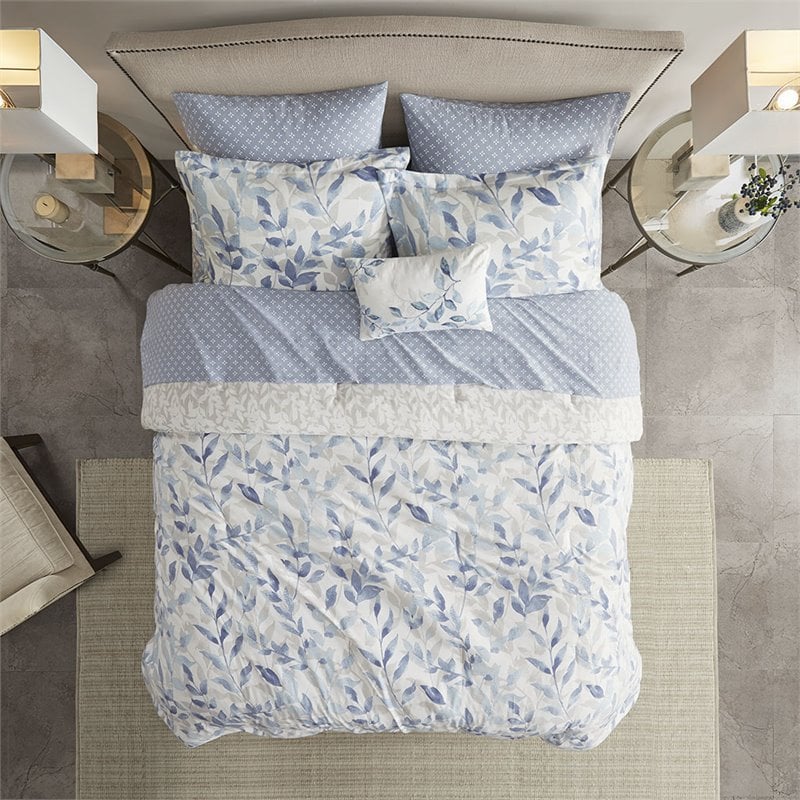 Madison Park Essentials Sofia 6-Piece Polyester Comforter Set in Blue