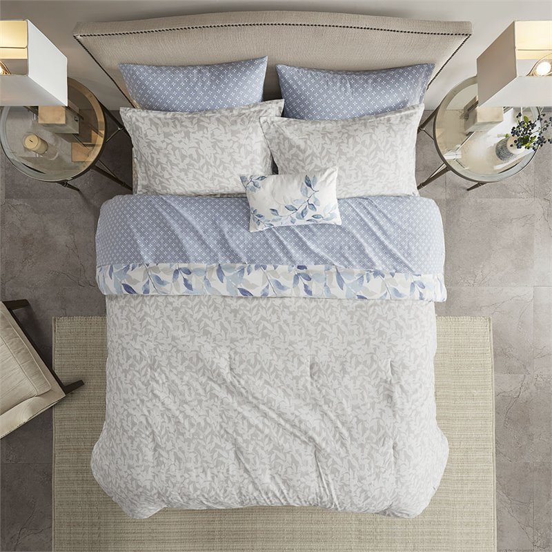 Madison Park Essentials Sofia 6-Piece Polyester Comforter Set in Blue