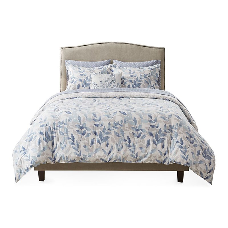 Madison Park Essentials Sofia 6-Piece Polyester Comforter Set in Blue