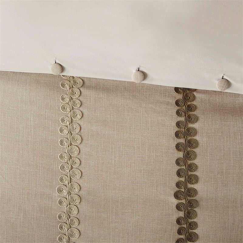 Madison Park Signature 9-Piece Cotton Chateau Comforter Set in Beige