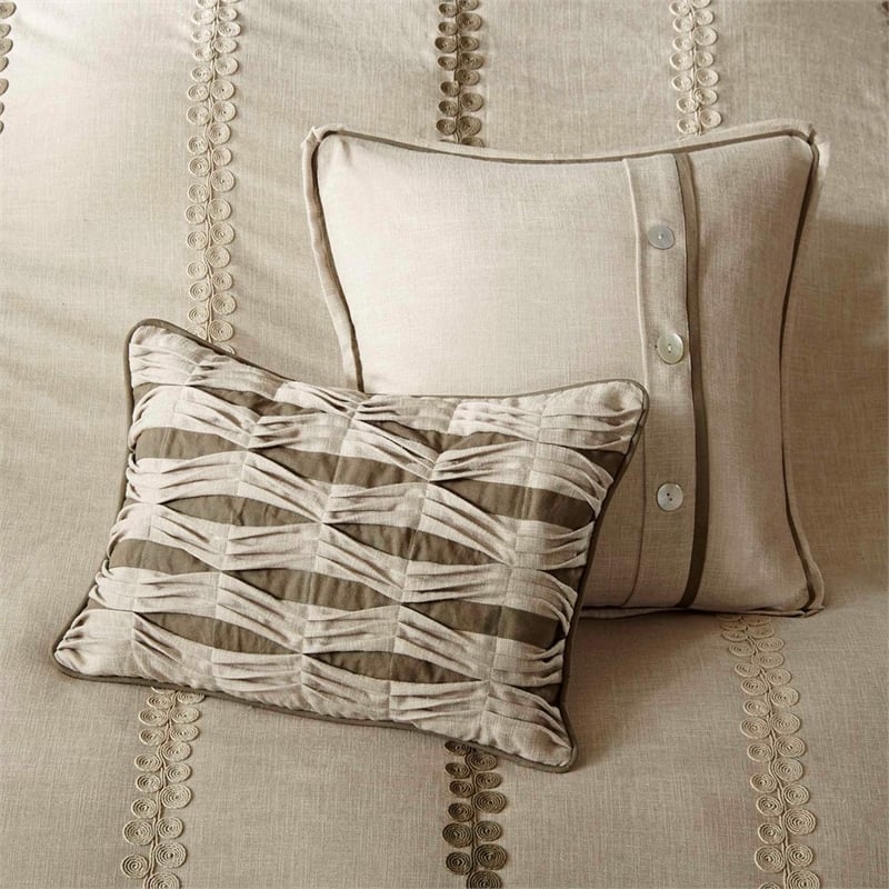 Madison Park Signature 9-Piece Cotton Chateau Comforter Set in Beige