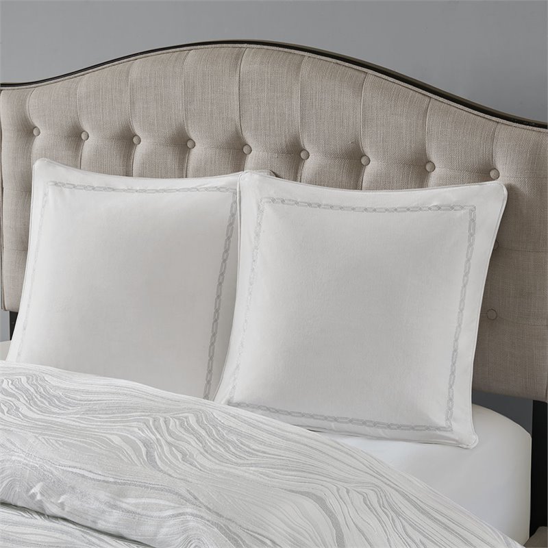 Madison Park Signature 8-Piece Cotton Hollywood Glam Comforter Set in White