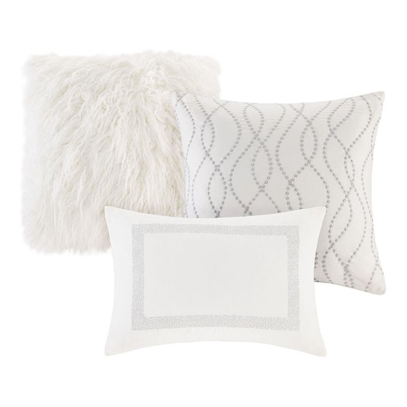 Madison Park Signature 8-Piece Cotton Hollywood Glam Comforter Set in White