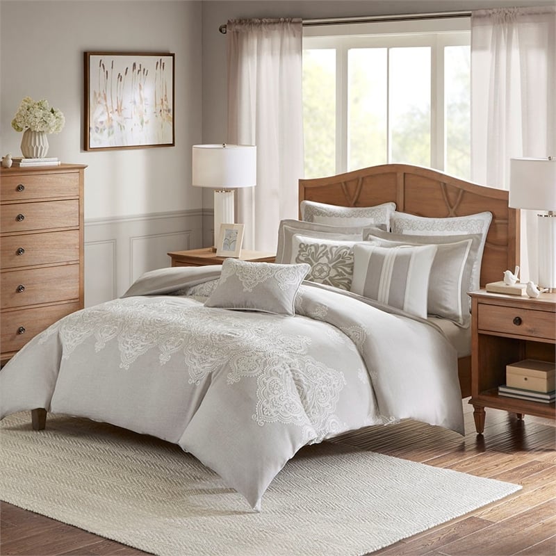 Madison Park Signature Barely 8-Piece Polyester Comforter Set in Natural