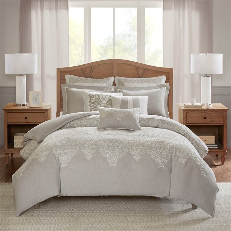 Madison Park Signature Barely 8-Piece Polyester Comforter Set in Natural