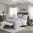 Madison Park Signature Essence 9-Piece Cotton Clip Jacquard Comforter Set - Gray