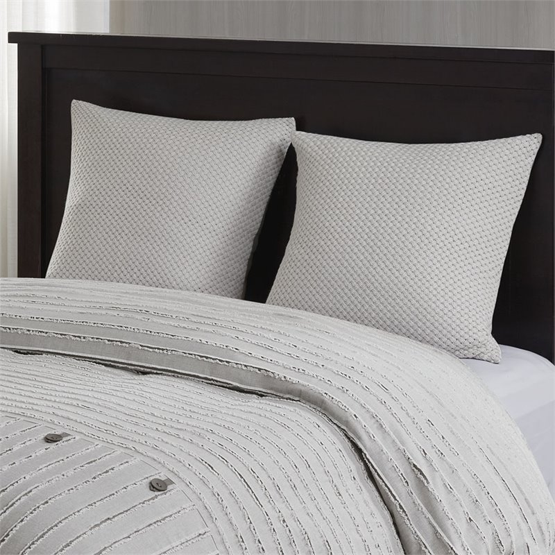 Madison Park Signature Essence 9-Piece Cotton Clip Jacquard Comforter Set - Gray