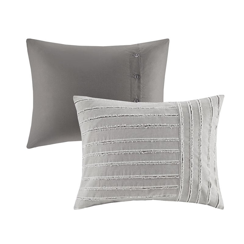 Madison Park Signature Essence 9-Piece Cotton Clip Jacquard Comforter Set - Gray
