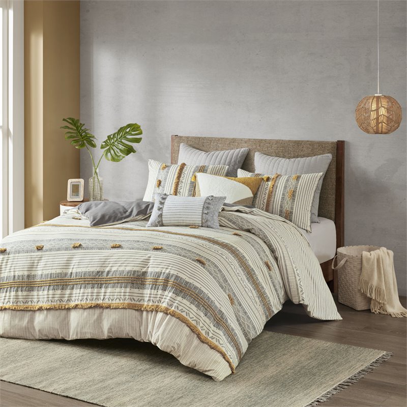 INK+IVY Cody 3-Piece Cotton Comforter Set w/ 2 Matching Shams in Gray