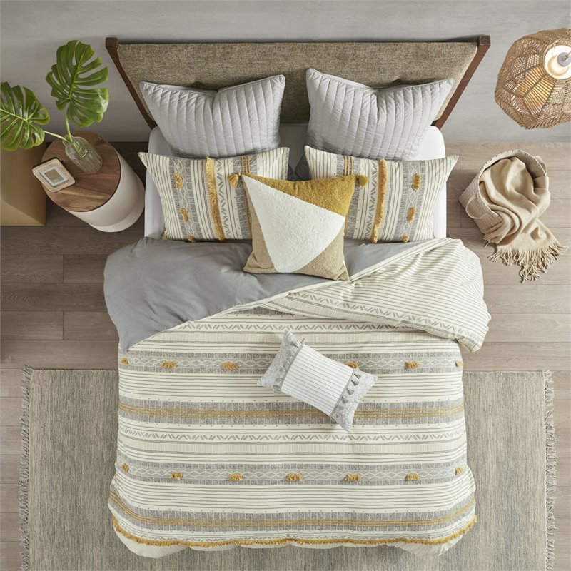 INK+IVY Cody 3-Piece Cotton Comforter Set w/ 2 Matching Shams in Gray