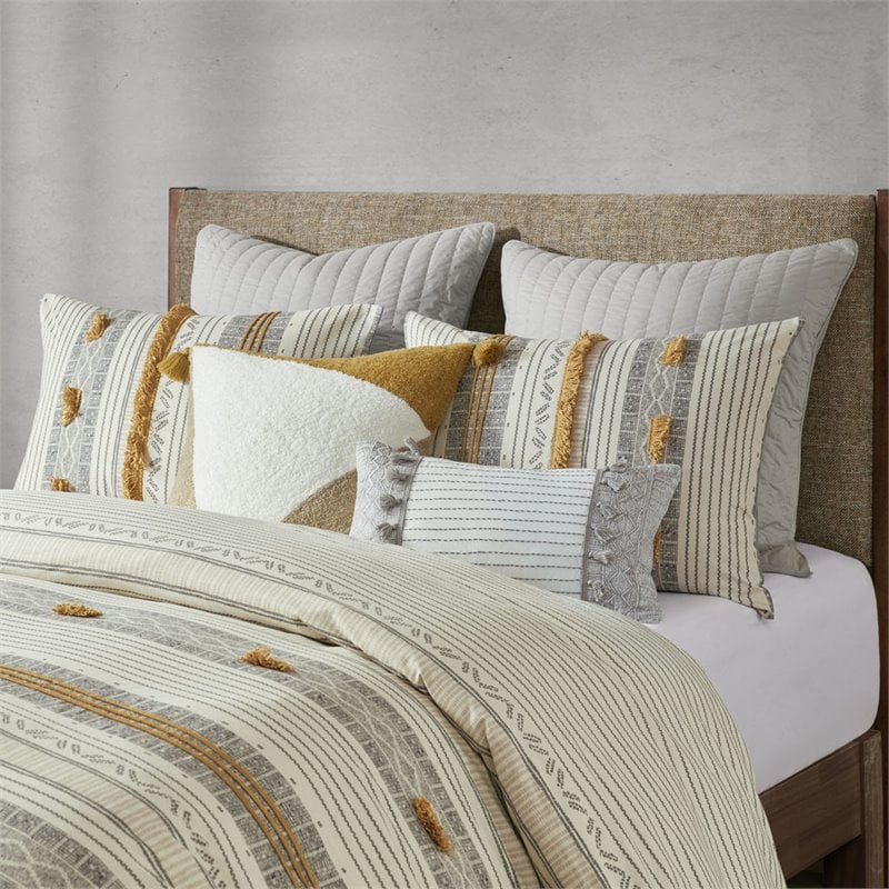 INK+IVY Cody 3-Piece Cotton Comforter Set w/ 2 Matching Shams in Gray