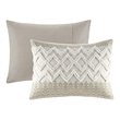 INK+IVY Mila 3-Piece Modern Cotton Printed Comforter Set with Chenille in Brown