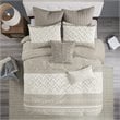 INK+IVY Mila 3-Piece Modern Cotton Printed Comforter Set with Chenille in Brown