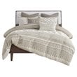 INK+IVY Mila 3-Piece Modern Cotton Printed Comforter Set with Chenille in Brown