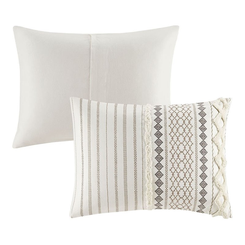 INK+IVY Imani 3-Piece Mid-Century Cotton Printed Comforter Mini Set in Ivory