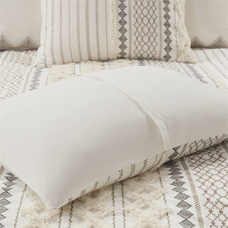 INK+IVY Imani 3-Piece Mid-Century Cotton Printed Comforter Mini Set in Ivory