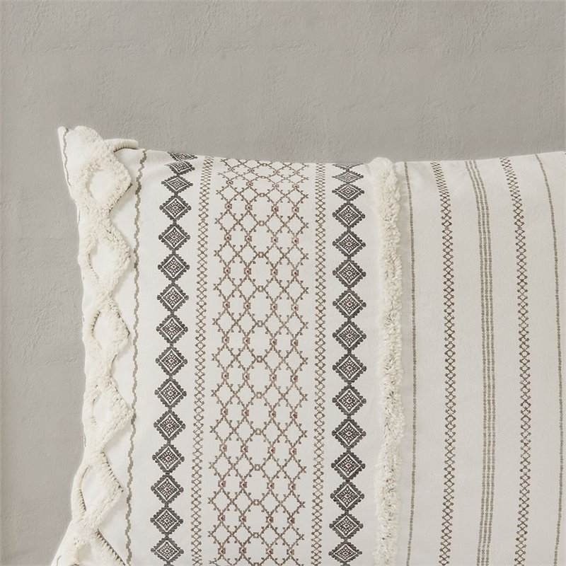 INK+IVY Imani 3-Piece Mid-Century Cotton Printed Comforter Mini Set in Ivory