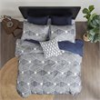 INK+IVY Farmhouse 100 Percent Cotton Quilted Euro Sham in Navy
