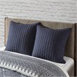 INK+IVY Farmhouse 100 Percent Cotton Quilted Euro Sham in Navy