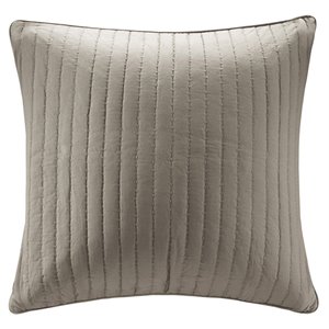 INK+IVY Contemporary 100 Percent Cotton Quilted Euro Sham w/ Embroidery in Brown