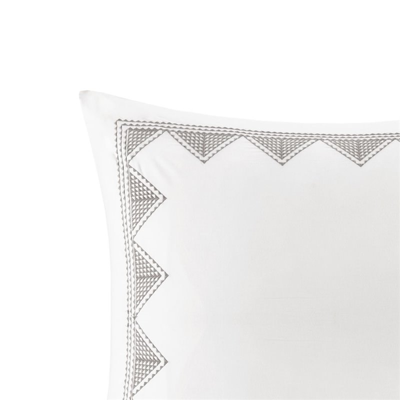 INK+IVY Contemporary 100 Percent Cotton Embroidered Euro Sham in White
