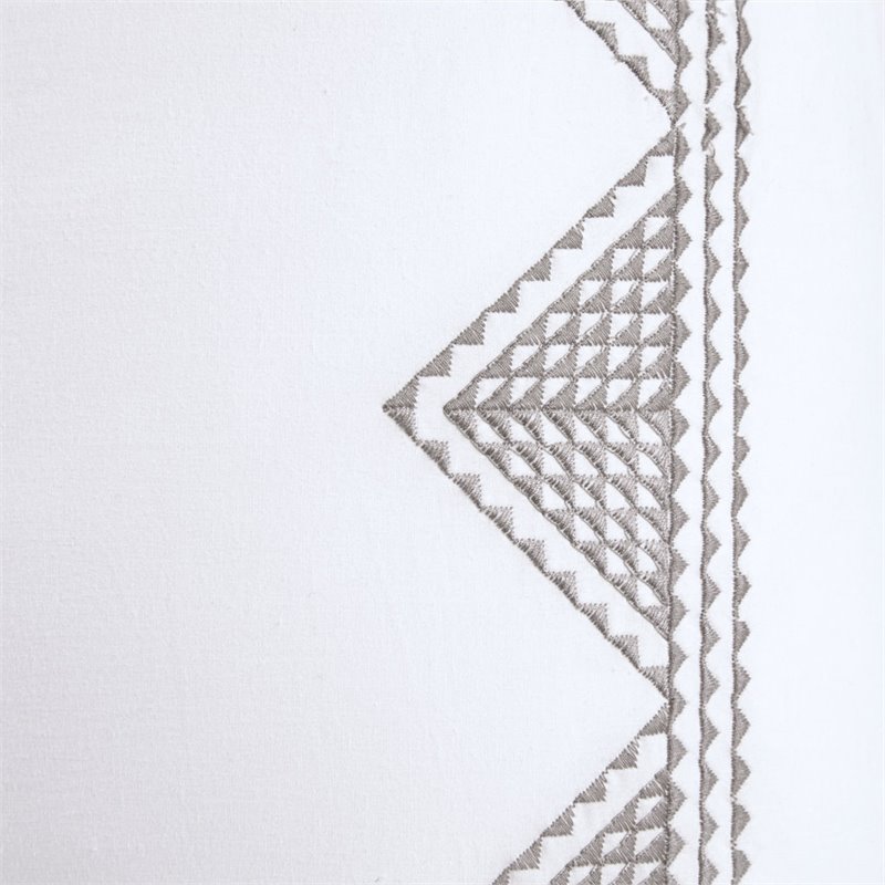INK+IVY Contemporary 100 Percent Cotton Embroidered Euro Sham in White