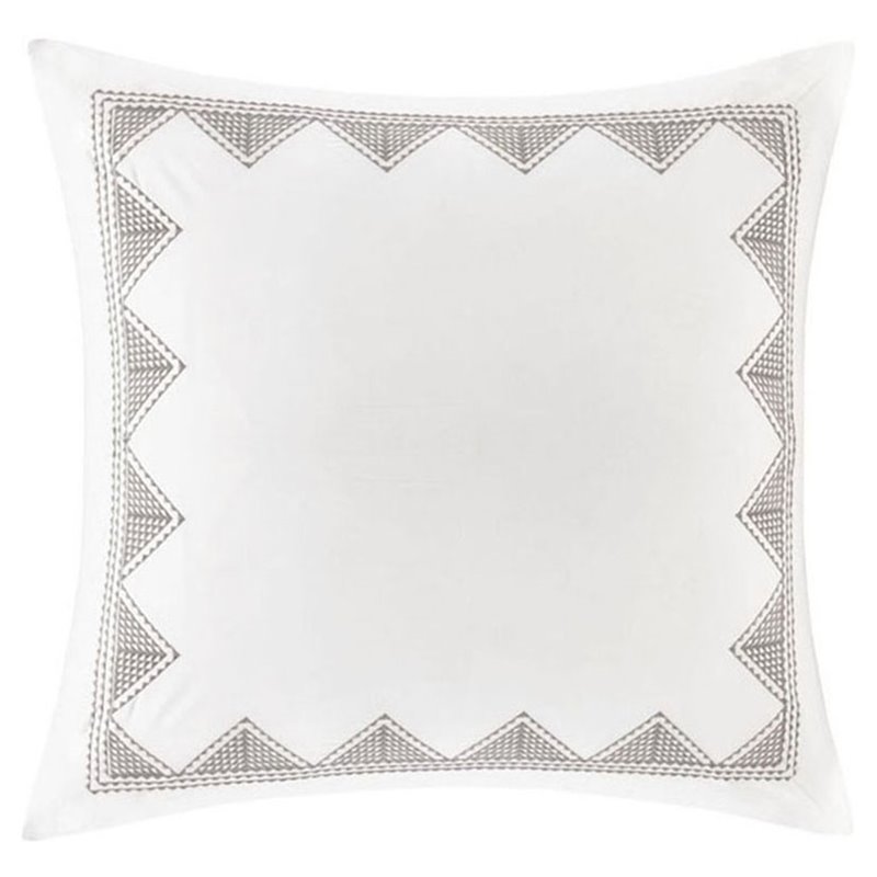 INK+IVY Contemporary 100 Percent Cotton Embroidered Euro Sham in White
