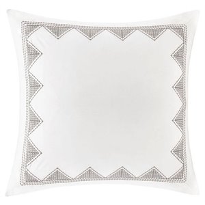 INK+IVY Contemporary 100 Percent Cotton Embroidered Euro Sham in White