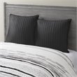 INK+IVY Contemporary 100 Percent Cotton Percale Embroidered Euro Sham in Black