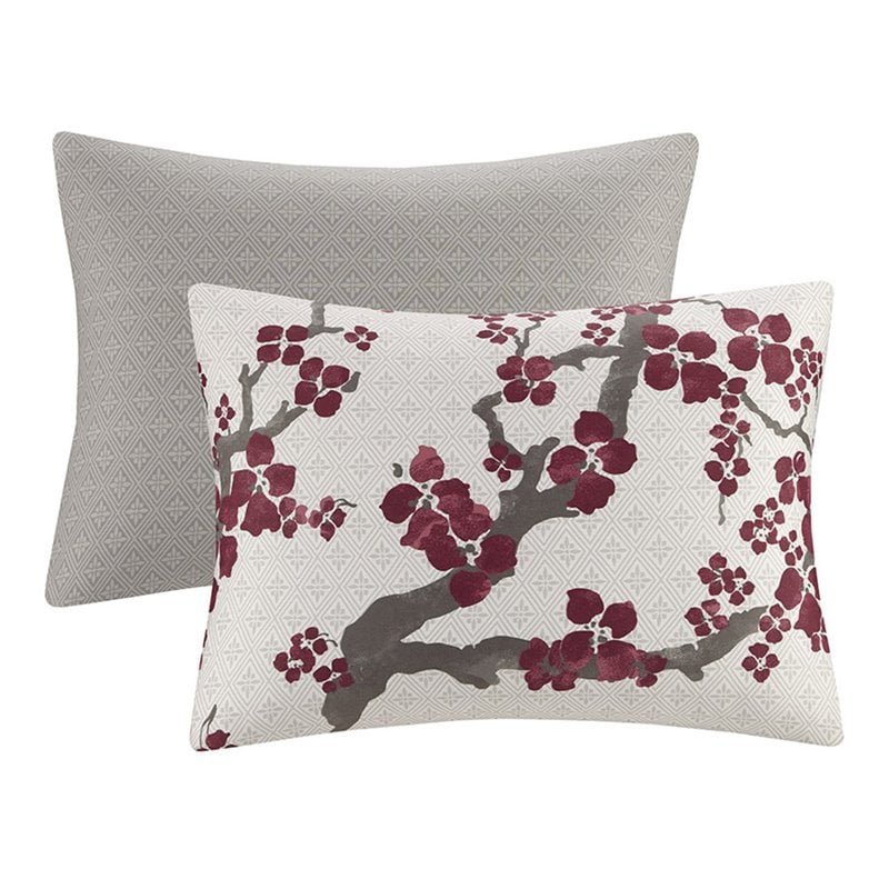 N Natori Cherry Blossom 3-Piece Cotton Sateen Comforter Mini Set in Multi-Color