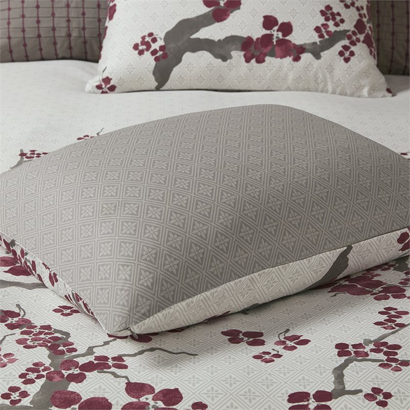 N Natori Cherry Blossom 3-Piece Cotton Sateen Comforter Mini Set in Multi-Color