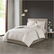 N Natori Hanae 3-Piece Polyester Yarn Dyed Pieced Comforter Set in Cream
