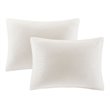 N Natori Hanae 3-Piece Polyester Yarn Dyed Pieced Comforter Set in Cream
