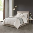 N Natori Hanae 3-Piece Polyester Yarn Dyed Pieced Comforter Set in Cream