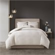 N Natori Hanae 3-Piece Polyester Yarn Dyed Pieced Comforter Set in Cream
