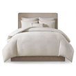 N Natori Hanae 3-Piece Polyester Yarn Dyed Pieced Comforter Set in Cream