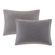 N Natori Hanae 3-Piece Polyester Yarn Dyed Pieced Comforter Set in Gray
