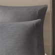 N Natori Hanae 3-Piece Polyester Yarn Dyed Pieced Comforter Set in Gray